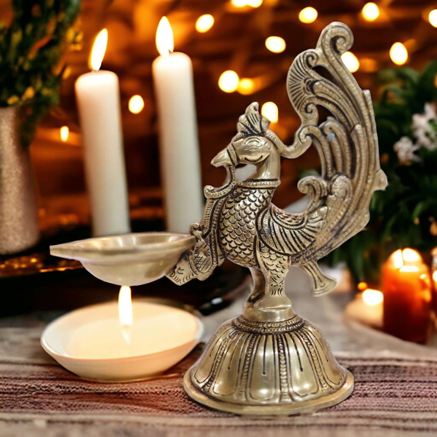 8" Peacock Lamps (set of 2)