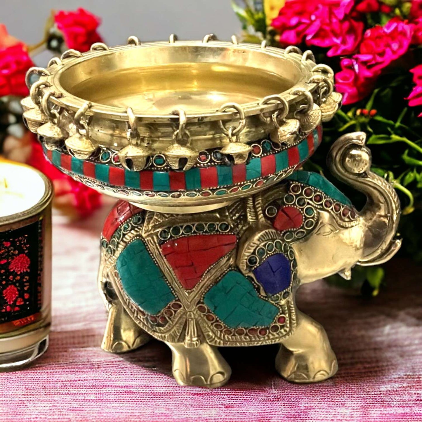 Elephant Urli with Stone work