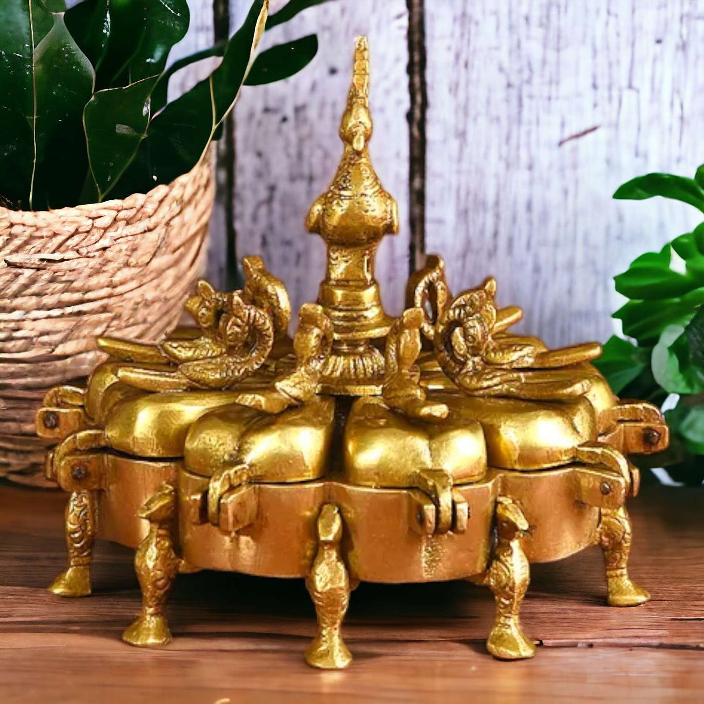 KumKum Brass Vintage compartment Box