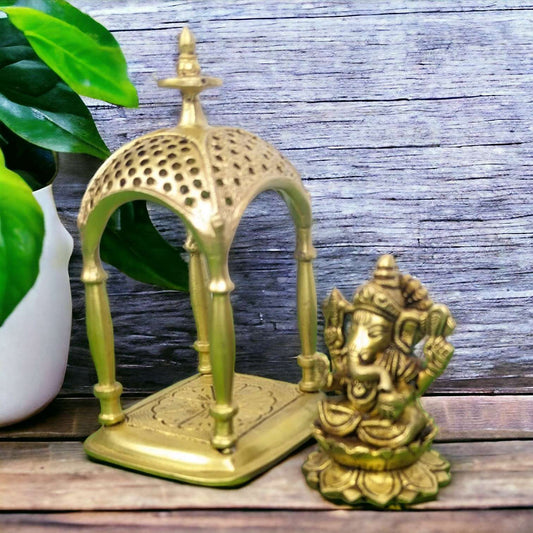 Small brass Mandir